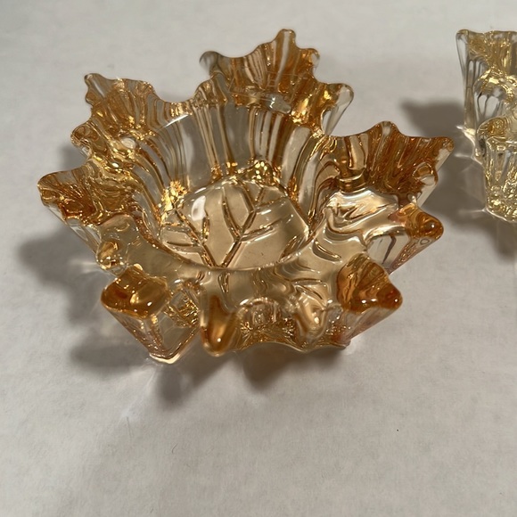 Maple Leaf glass votive candle holders - Picture 3 of 4